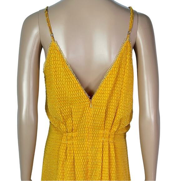 Revolve x House of Harlow 1960 Ines Pleated V-Neck Yellow Midi Dress - Picture 8 of 12